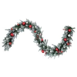 Best Pirce 😉 Haute Décor 9ft. Pre-Lit LED Frosted Garland by Haute Decor 🌟 -Haute Decor Sales Store D330222S 3
