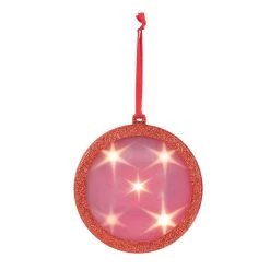 Coupon 🛒 Haute Decor 4.5" Red Lighted Holographic 🎅 Christmas Ornament 👏