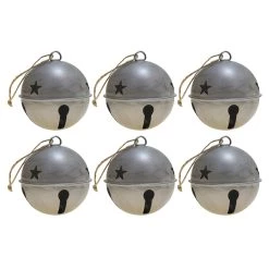 Discount ✔️ Haute Decor 6ct. 3.5" Silver Jingle Bell Ornaments 🔥