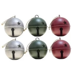 Brand new 💯 Haute Decor 6ct. 3.5" Assorted Jingle Bell Ornaments 🌟