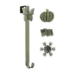 Deals 😀 Haute Decor Antique Brass Adjustable Wreath Hanger with Decorative Icons 🤩
