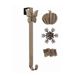 Best deal 🔔 Haute Decor Rubbed Bronze Adjustable Wreath Hanger with Decorative Icons 😍