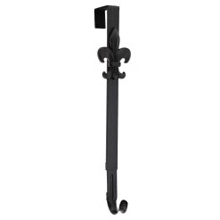 Discount 🛒 Haute Decor Matte Black Fleur de Lis Adjustable Wreath Hanger 🎁