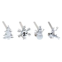 Hot Sale ๐ Original MantleClip® Silver Assorted Holiday Icons Stocking Holders, 4ct. by Haute Decor ๐