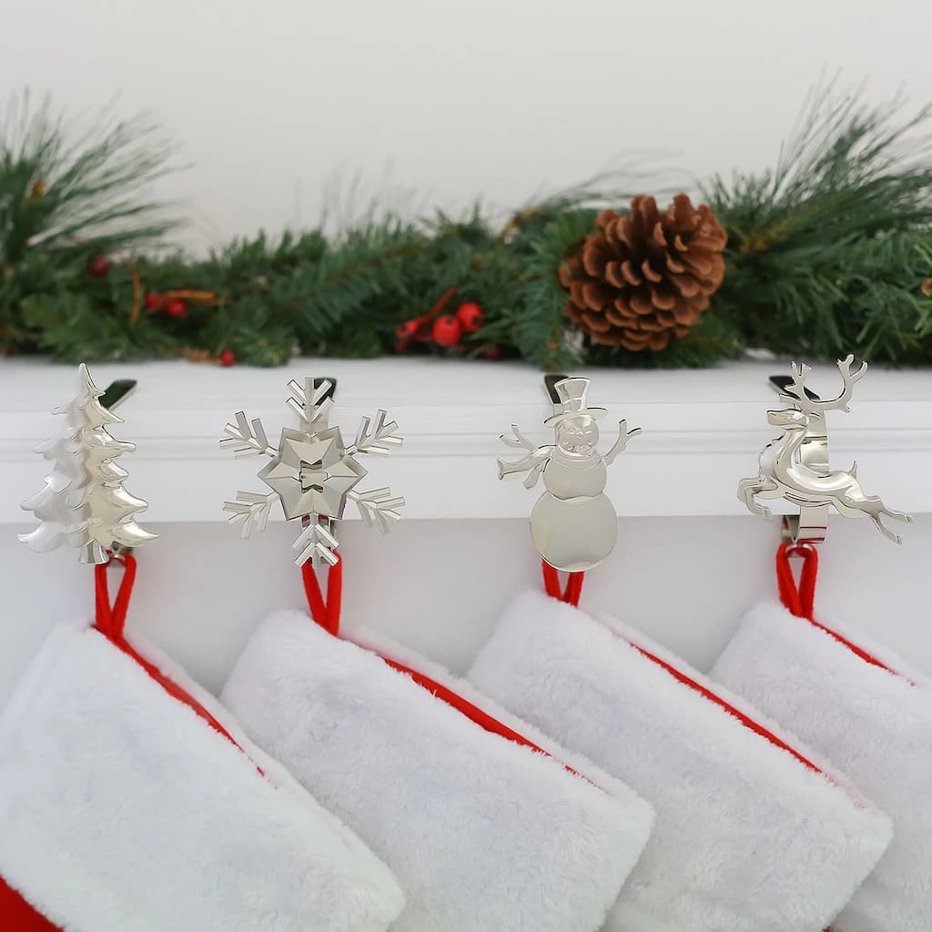Hot Sale π Original MantleClip® Silver Assorted Holiday Icons Stocking Holders, 4ct. by Haute Decor π 2 Hot Sale π Original MantleClip® Silver Assorted Holiday Icons Stocking Holders, 4ct. by Haute Decor π - Image 2
