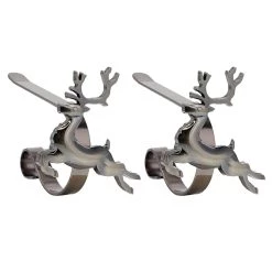Wholesale 😍 Original MantleClip® Antique Brass Reindeer Icons Stocking Holders, 2ct. by Haute Decor 🎁