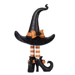 Cheapest 🎁 17.5" Haute Decor 🎃 Halloween Witch Hat with Legs ✔️