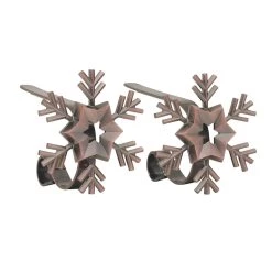 Best Pirce 🧨 Original MantleClip® Oil-Rubbed Bronze Snowflake Icons Stocking Holders, 2ct. by Haute Decor 🔔