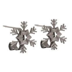 Buy 🛒 Original MantleClip® Pewter Snowflake Icons Stocking Holders, 2ct. by Haute Decor 🔔