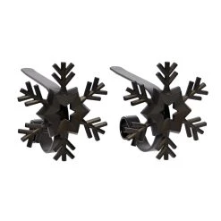 Promo 👍 Haute Decor Matte Black Original MantleClips with Snowflake Icon, 2ct. 🌟