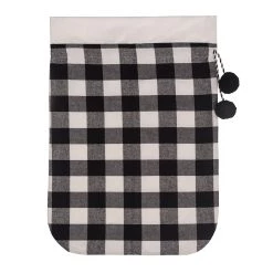 Best Sale 🤩 Black & White Buffalo Check Santa Bag, 20" x 28" by Haute Decor ⌛