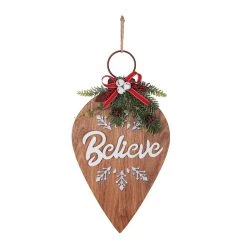 Deals ⭐ Believe Wood Ornament Wall Hanging-18" by Haute Decor ✔️