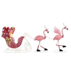Best deal 🔔 Christmas Flamingo Reindeer With Sleigh by Haute Decor 👍