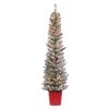 Cheapest ✨ Haute Decor 5ft. Pre-Lit Flocked Berry Artificial 🎅 Christmas Tree with Red Pot, Clear Lights ✨