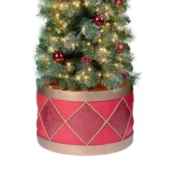 Budget ⌛ Haute Decor 6.5ft. Pre-Lit Flatback Artificial 🎄 Christmas Tree with Calgary Drum Base 🔔 -Haute Decor Sales Store D349516S 3