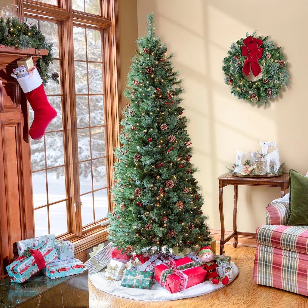 Flash Sale 💯 Haute Decor 6.5ft. Pre-Lit Newbury Pine Artificial 🎁 Christmas Tree, Warm White LED Lights 🛒 2 Flash Sale 💯 Haute Decor 6.5ft. Pre-Lit Newbury Pine Artificial 🎁 Christmas Tree, Warm White LED Lights 🛒 - Image 2