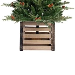 Promo 🛒 Haute Decor 4ft. Pre-Lit Asheville Fir Artificial 🎁 Christmas Tree with Wooden Crate Base, Clear Lights 😍 -Haute Decor Sales Store D349522S 3