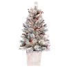Best Sale ⌛ Haute Decor 4ft. Pre-lit Frosted Ashcroft Fir Potted Tree 😀