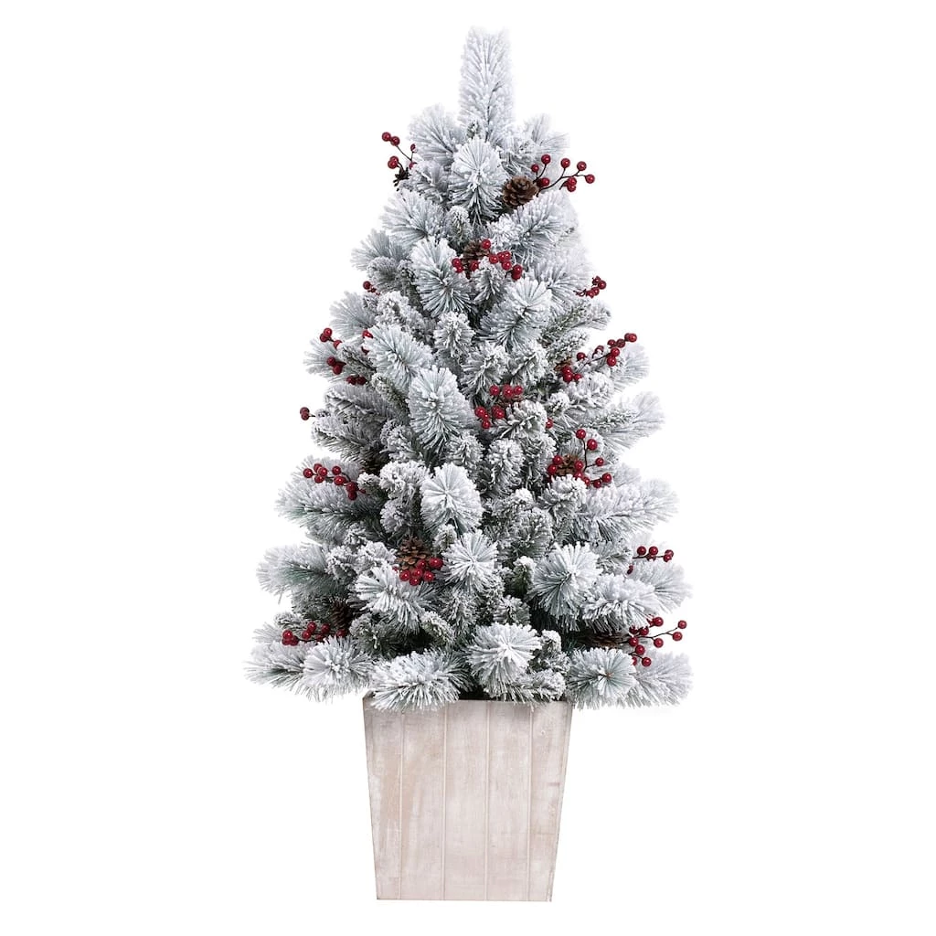Best Sale β Haute Decor 4ft. Pre-lit Frosted Ashcroft Fir Potted Tree π 3 Best Sale β Haute Decor 4ft. Pre-lit Frosted Ashcroft Fir Potted Tree π - Image 3