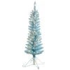 Best Sale ✨ Haute Decor 4ft. Pre-Lit Cotton 🍬 Candy Blue Flocked Fir Artificial 🔔 Christmas Tree, Clear Lights 🤩