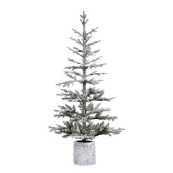 Discount 🥰 Haute Decor 5ft. LED Flocked Timberland Fir Potted Tree ⌛ -Haute Decor Sales Store D349526S 2