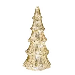 Promo 🤩 Gold Lighted Faux Mercury Glass Tabletop Tree by Haute Decor 💯