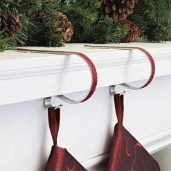 Flash Sale 👍 Original MantleClip® Red Glitter Stocking Holders, 2ct. by Haute Decor 🌟 -Haute Decor Sales Store D349581S 2