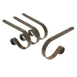 Best Sale ⌛ Original MantleClip® Snowflake Embossed Antique Brass Stocking Holders, 4ct. by Haute Decor 🧨