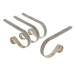 Best Sale 🌟 Original MantleClip® Silver Glitter Stocking Holders, 4ct. by Haute Decor 🎁