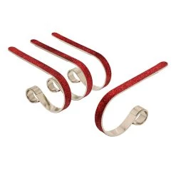 Best deal 👍 Original MantleClip® Red Glitter Stocking Holders, 4ct. by Haute Decor 💯