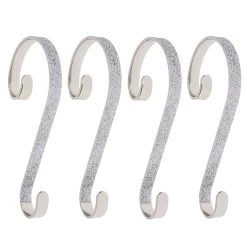 Outlet ⭐ Haute Decor Stocking Scroll® Silver Glitter Stocking Holders, 4ct. ❤️