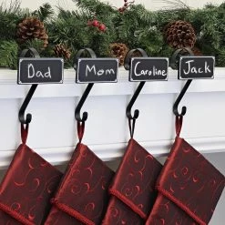 Deals 🔔 Haute Decor Stocking Scroll® Black Stocking Holders with Chalkboard Icons, 4ct. 😉 -Haute Decor Sales Store D349657S 2