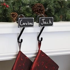 Deals 🌟 Haute Decor Stocking Scroll® Black Stocking Holders with Chalkboard Icons, 2ct. ⌛ -Haute Decor Sales Store D349658S 2