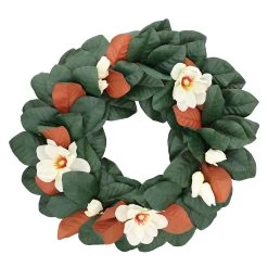 Budget 🛒 24" Magnolia Wreath by Haute Decor 🎁