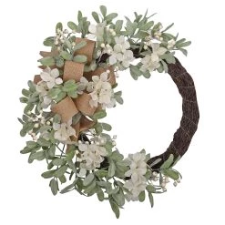 Best Pirce ❤️ Haute Decor 28" Cream Crescent Hydrangea Wreath 👍