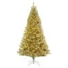 Best deal 🛒 5ft. Pre-Lit Champagne Gold Tinsel Artificial 🎄 Christmas Tree, Warm White LED Lights by Haute Decor 🔔