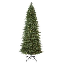 New ⌛ 9ft. Noble Fir Artificial 🎁 Christmas Tree, Warm White LED Lights by Haute Decor ✨