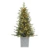 Outlet ❤️ 4.5ft. Pre-Lit Barcelona Blue Spruce Artificial 🎄 Christmas Tree in Pot, Warm White LED Lights by Haute Decor 🤩