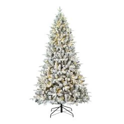 Flash Sale 🔥 7.5ft. Pre-Lit Flocked Churchill Fir Artificial 🔔 Christmas Tree , Color Changing LED Lights by Haute Decor ⌛