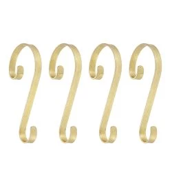 Best Sale 👍 Haute Decor Stocking Scrolls® Glimmer Gold Stocking Holders, 4ct. ✔️