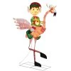 Coupon 😍 42'' Pre-Lit Flamingo with Boy Elf Outdoor Décor by Haute Decor 😀
