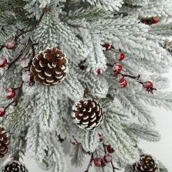 Deals 🌟 Haute Decor 3ft. Unlit Flocked Stockhorn Fir Artificial 🔔 Christmas Tree in Wooden Pot 🔔 -Haute Decor Sales Store D674168S 3