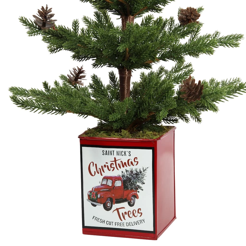 Best Pirce π Haute Decor 24" Unlit Fir Artificial π Christmas Tree with Pinecones in Red Metal Pot π 2 Best Pirce π Haute Decor 24" Unlit Fir Artificial π Christmas Tree with Pinecones in Red Metal Pot π - Image 2