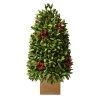 Best reviews of ✔️ Haute Decor 18" Unlit Boxwood with Berry Artificial 🎄 Christmas Tree in Wooden Pot 🥰