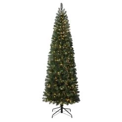 Best Sale 🛒 Haute Decor 7.5ft. Pre-Lit Deerfield Spruce Artificial ❄ Christmas Tree, Warm White LED Lights 🔔